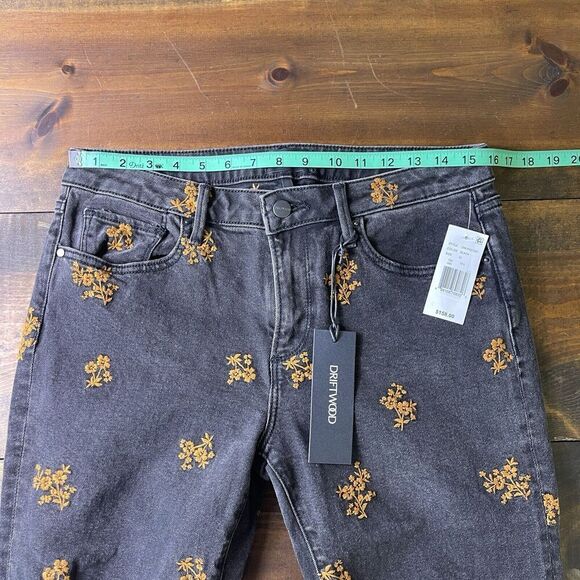 DRIFTWOOD Black and Orange Floral Flare Jeans - Picture 11 of 15